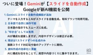ついに登場！Geminiが【スライドを自動作成】 Googleが新AI機能を公開