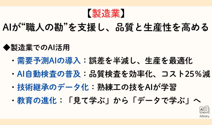 【製造業】 AIが“職人の勘”を支援し、品質と生産性を高める
