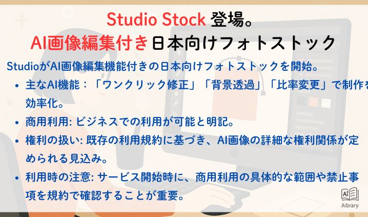 「Studio Stock」登場。AI画像編集付き日本向けフォトストック