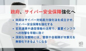 政府、サイバー安全保障強化へ