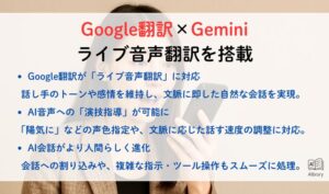 Google翻訳×Gemini　ライブ音声翻訳を搭載