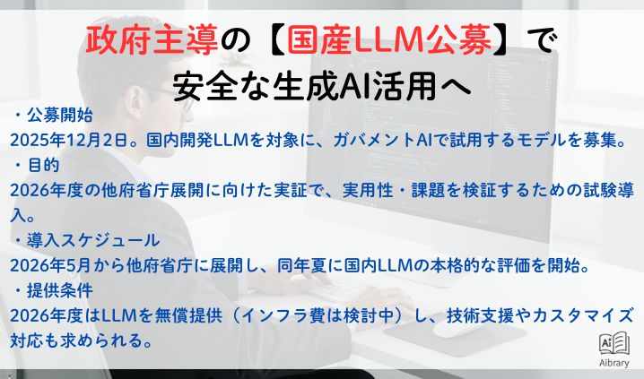 政府主導の【国産LLM公募】で安全な生成AI活用へ