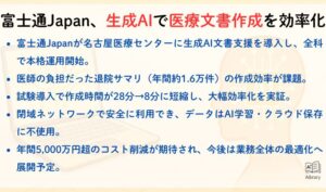 富士通Japan、生成AIで医療文書作成を効率化