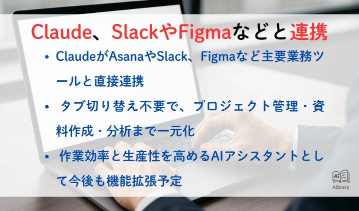 Claude、SlackやFigmaなどと連携