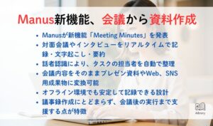Manus新機能、会議から資料作成