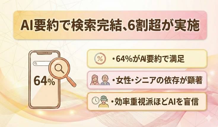 AI要約で検索完結、6割超が実施