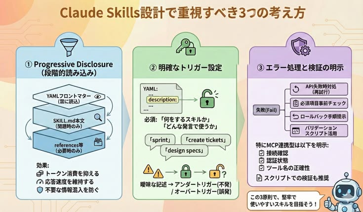 Claude Skills設計で重視すべき3つの考え方