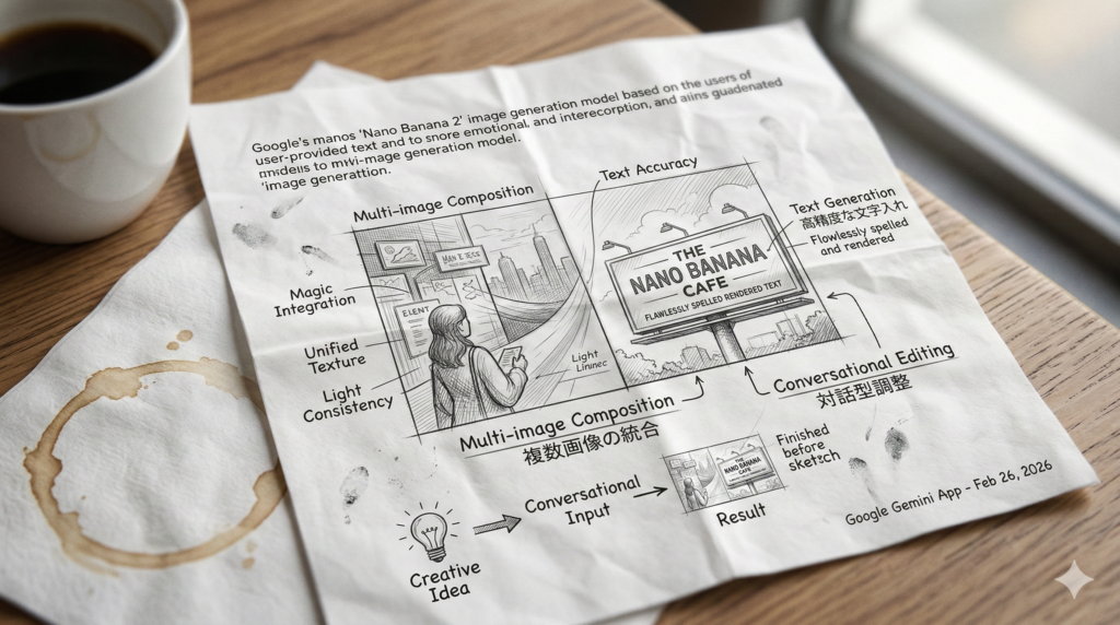 Aibrary編集部でNano Banana2を試してみた:テンプレート「スケッチ」