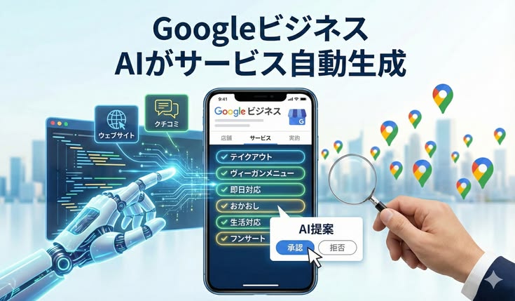 Googleビジネス　AIがサービス自動生成