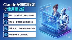 Claudeが期間限定で使用量2倍