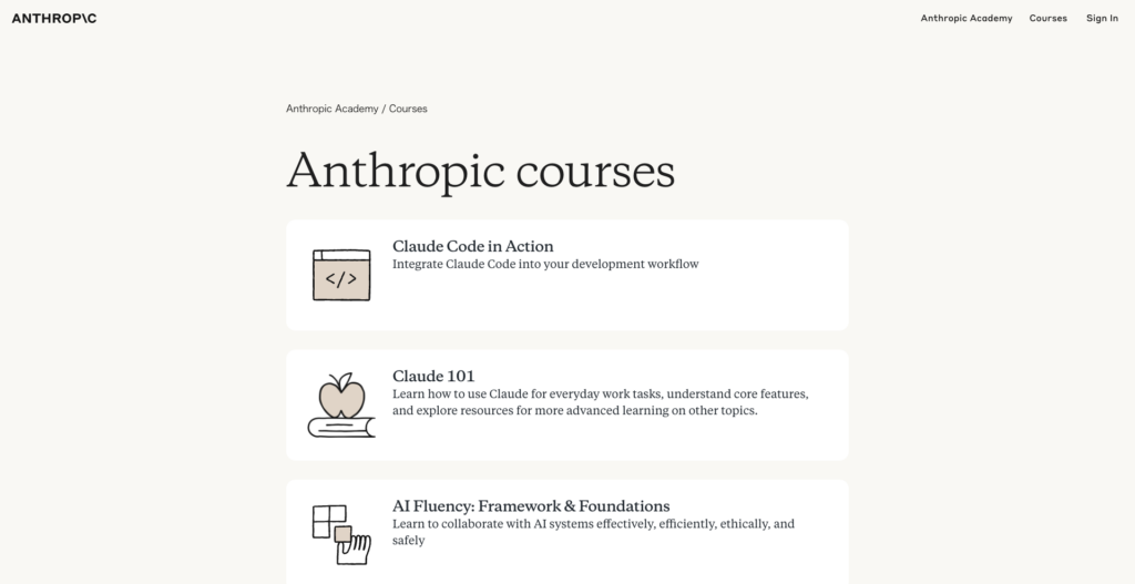 Anthropic Academy手順1