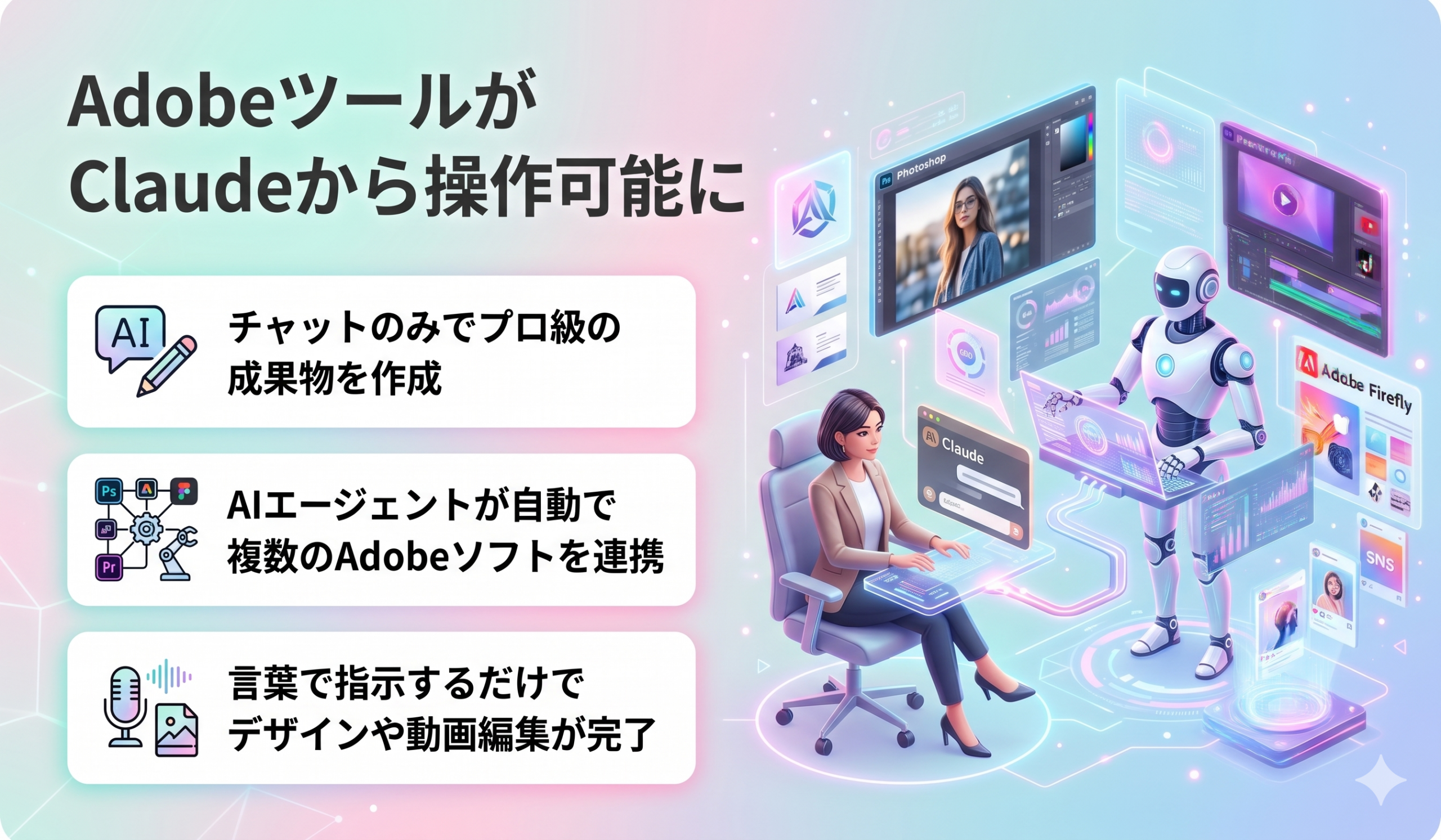 AdobeツールがClaudeから操作可能に