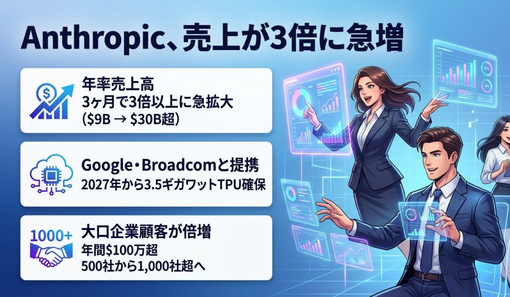 Anthropic、売上が3倍に急増
