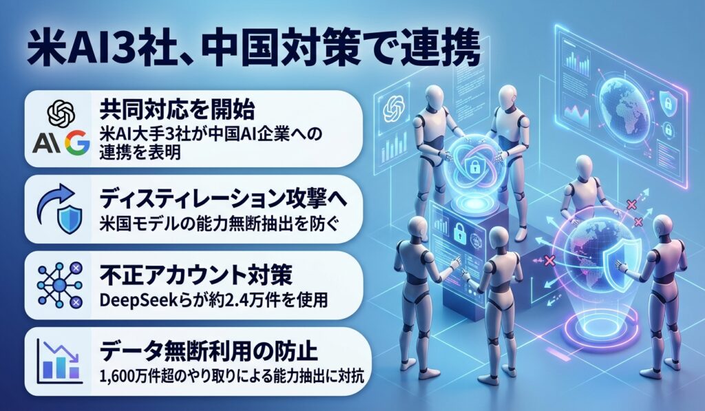 米AI3社、中国対策で連携
