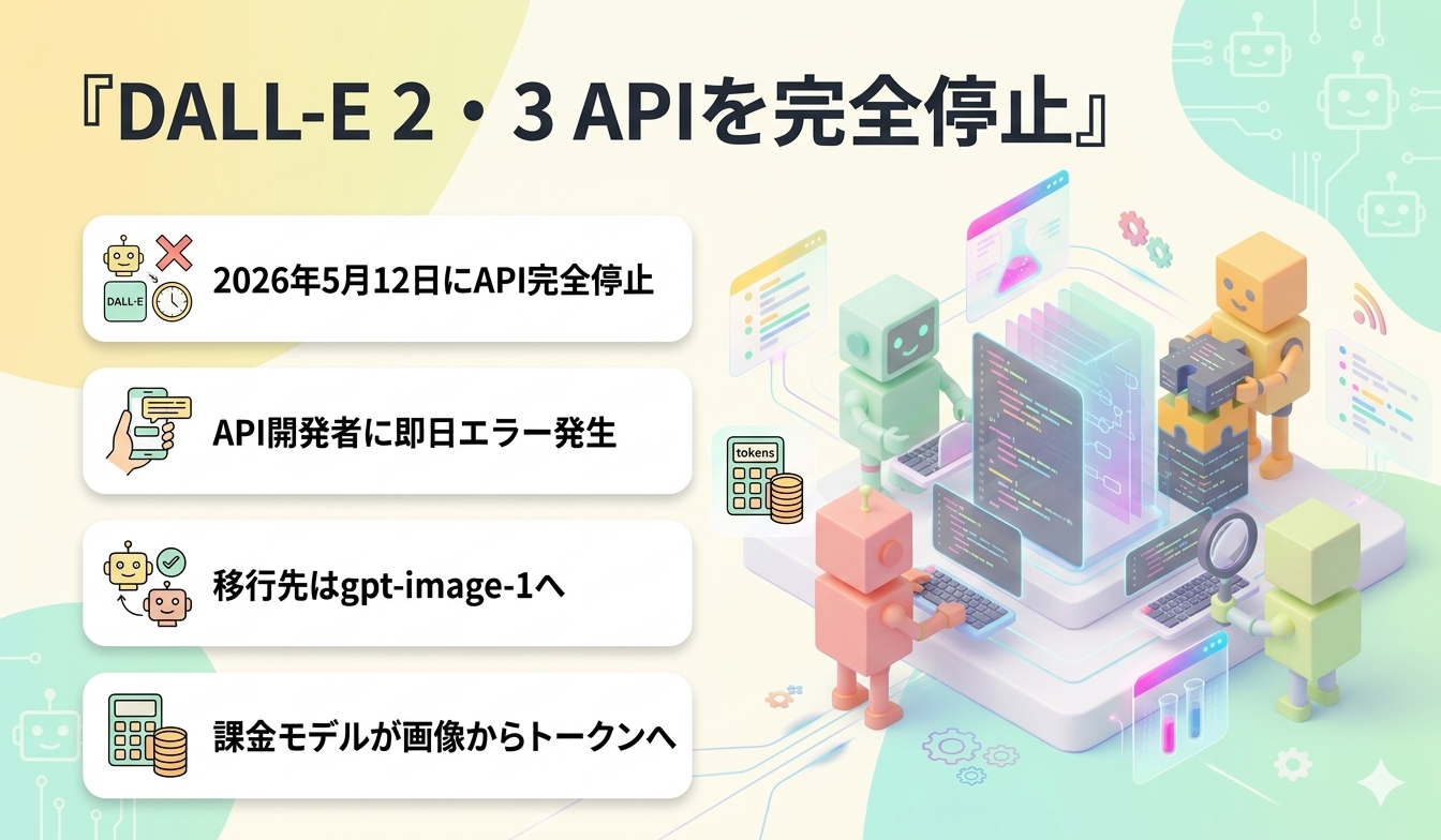 DALL-E 2・3　APIを完全停止