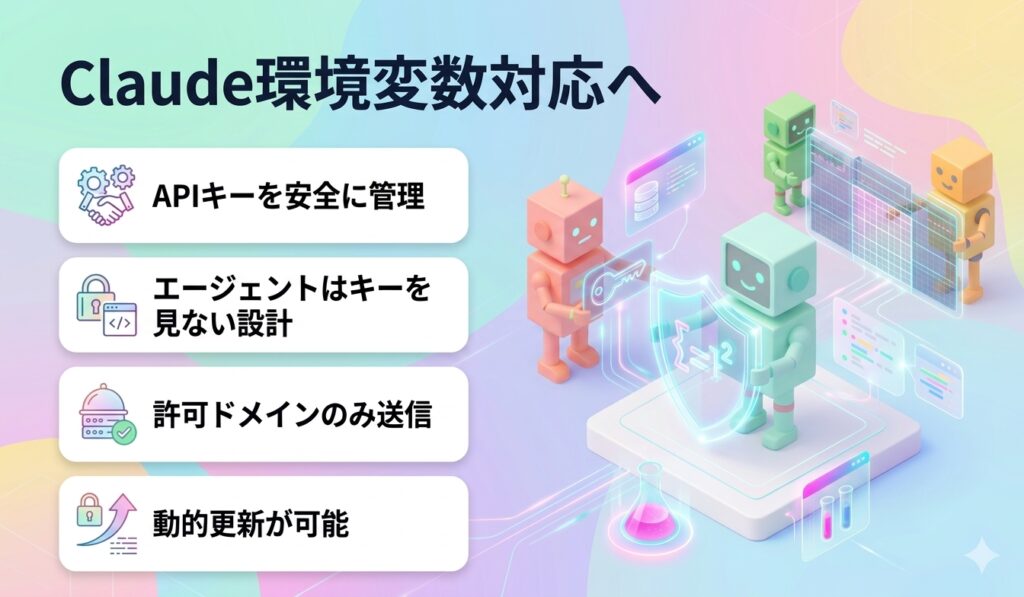 Claude環境変数対応へ