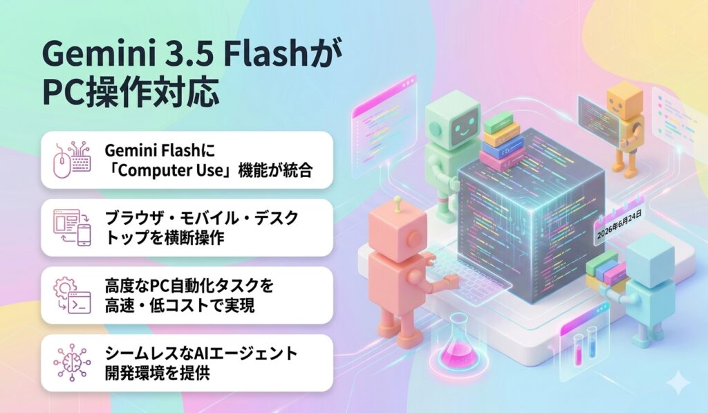 Gemini 3.5 FlashがPC操作対応