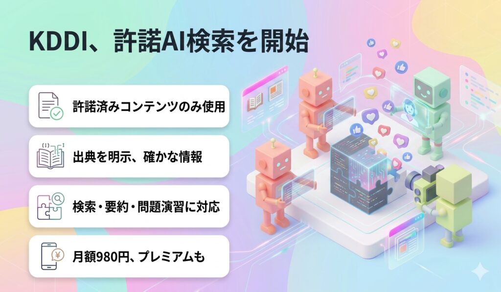 KDDI、許諾AI検索を開始