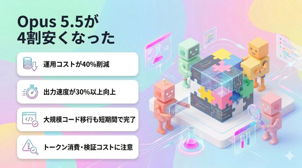 Opus 5.5が4割安くなった