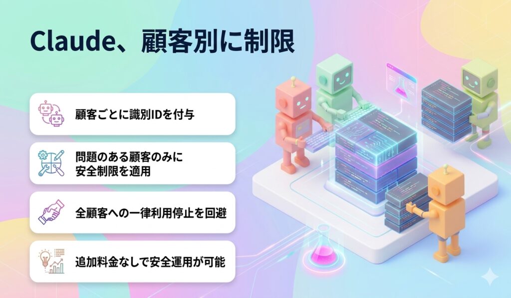 Claude、顧客別に制限